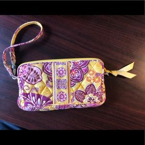 Pink and yellow Vera Bradley wristlet